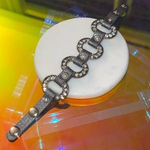 Buckle Rhinestone Hoop Bracelet